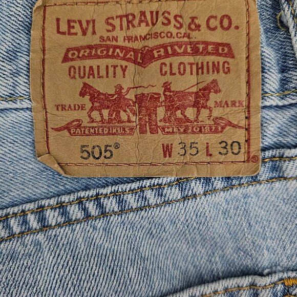 Levi's Straight Fit Men's Rare Registered Blank Red Tag 505 Denim Jeans 35x30 - Picture 5 of 15